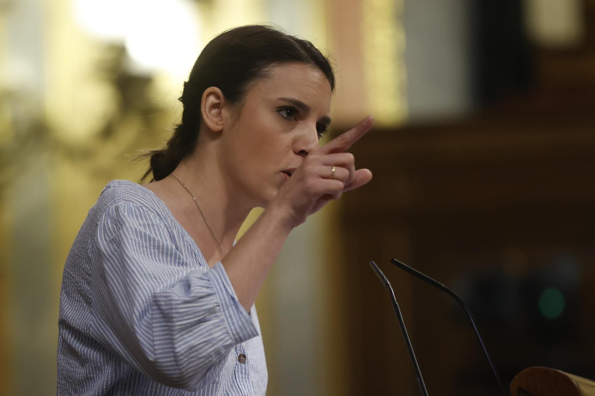 La ministra de Igualdad, Irene Montero, en el Congreso de los Diputados