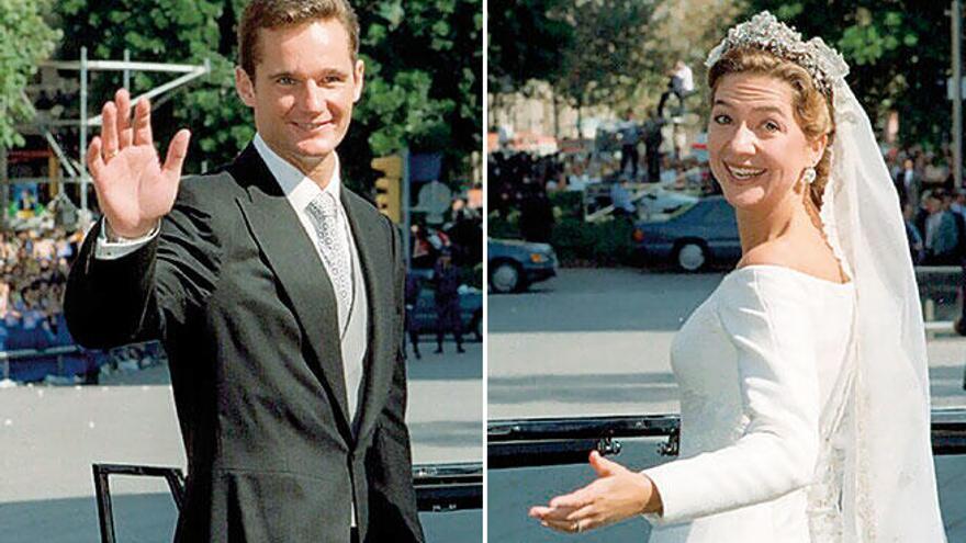 Iñaki Urdangarin y Cristina de Borbón, el día de su boda en 1997