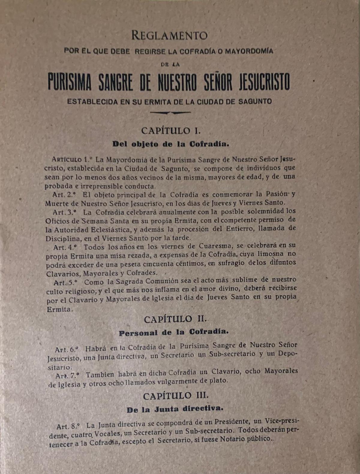 Imagen del reglamento de 1878.