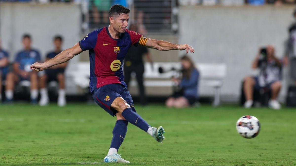 Lenglet, en el amistoso contra el Manchester City