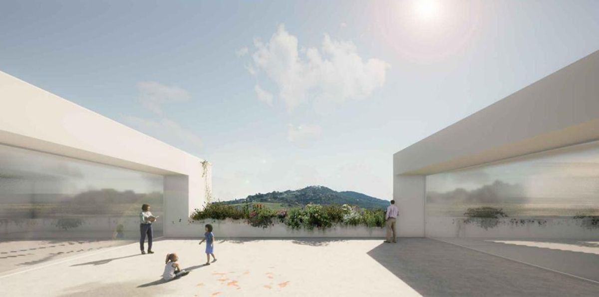 Terraza diseñada en el futuro centro cívico.