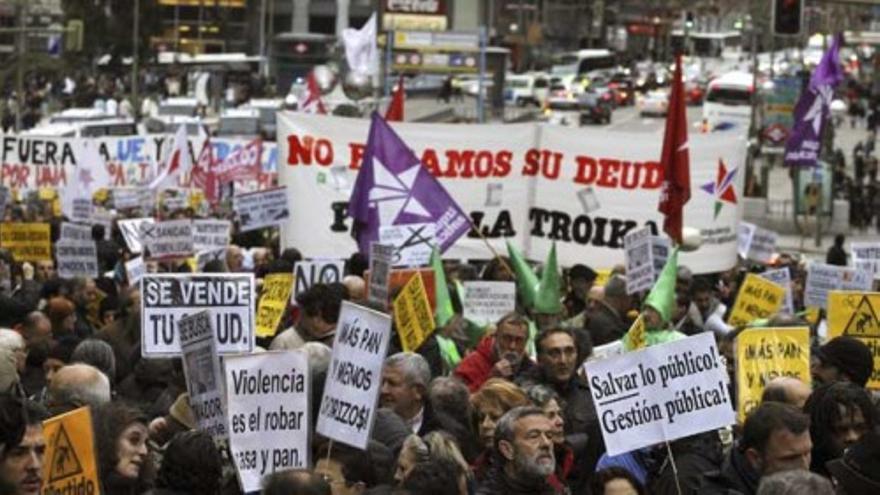 Manifestación en Madrid contra las políticas de la UE