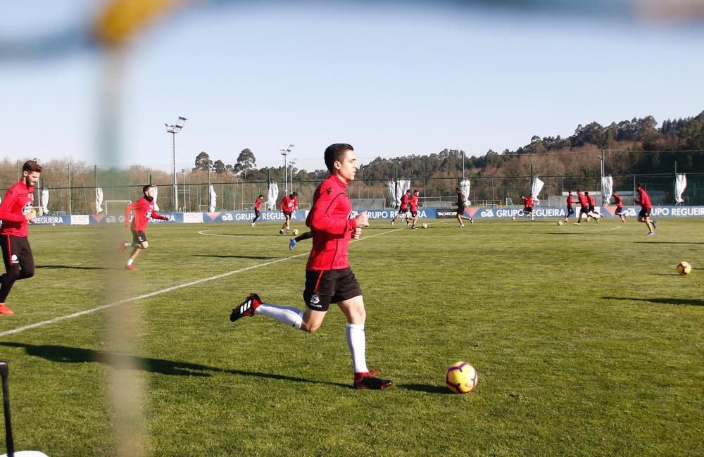 Ejercicios tácticos y acciones de estrategia para preparar la visita del Nàstic de Tarragona a Riazor.