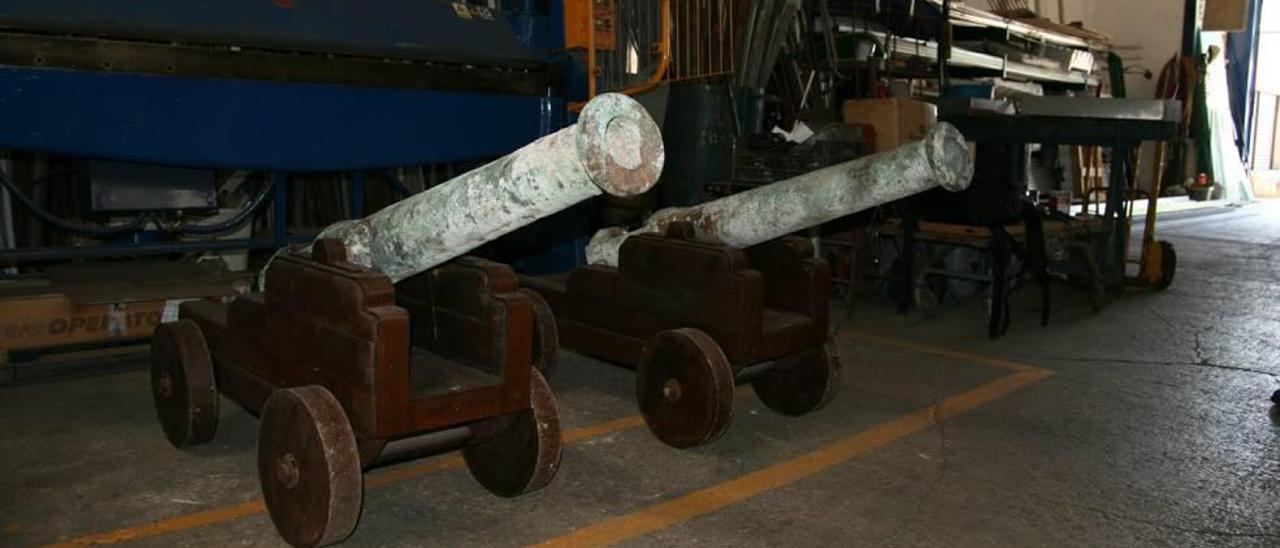 Los dos cañones se custodian actualmente en una nave industrial del polígono de Son Castelló.