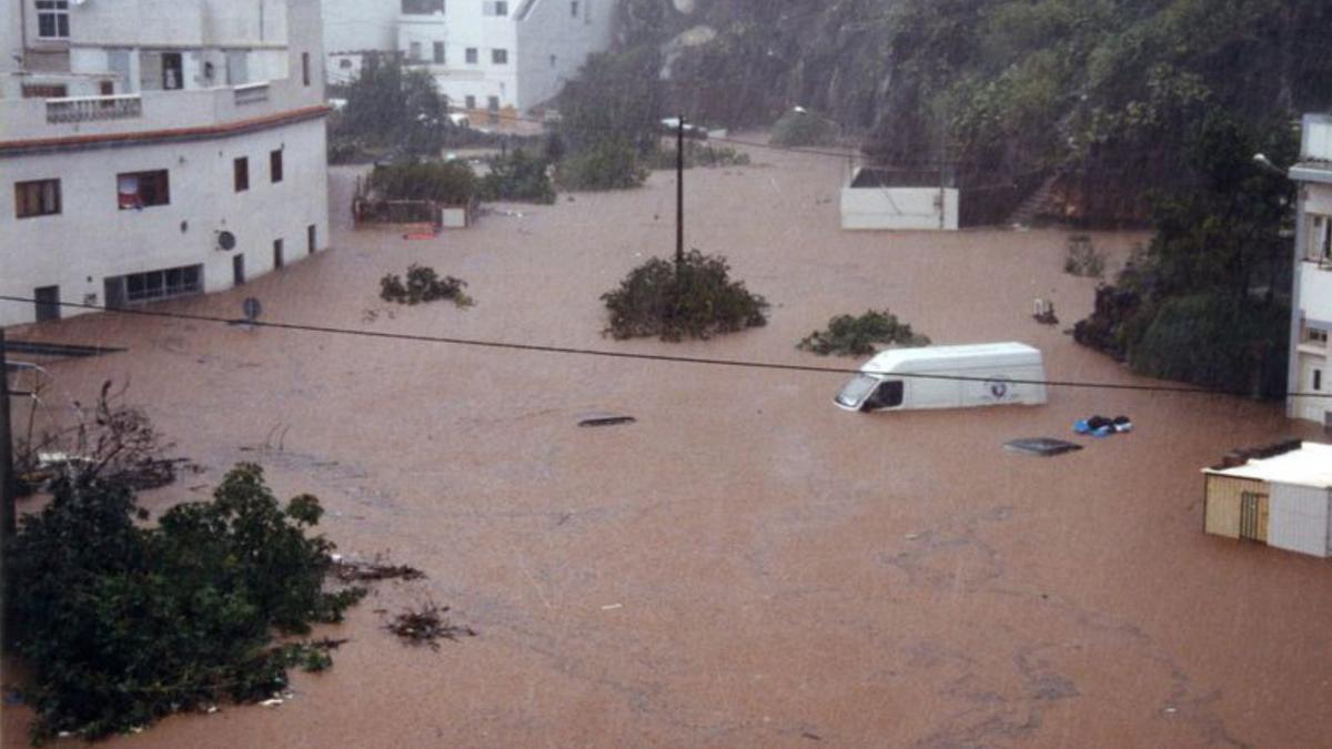 Estado de una zona de El Rosarito totalmente anegada. 