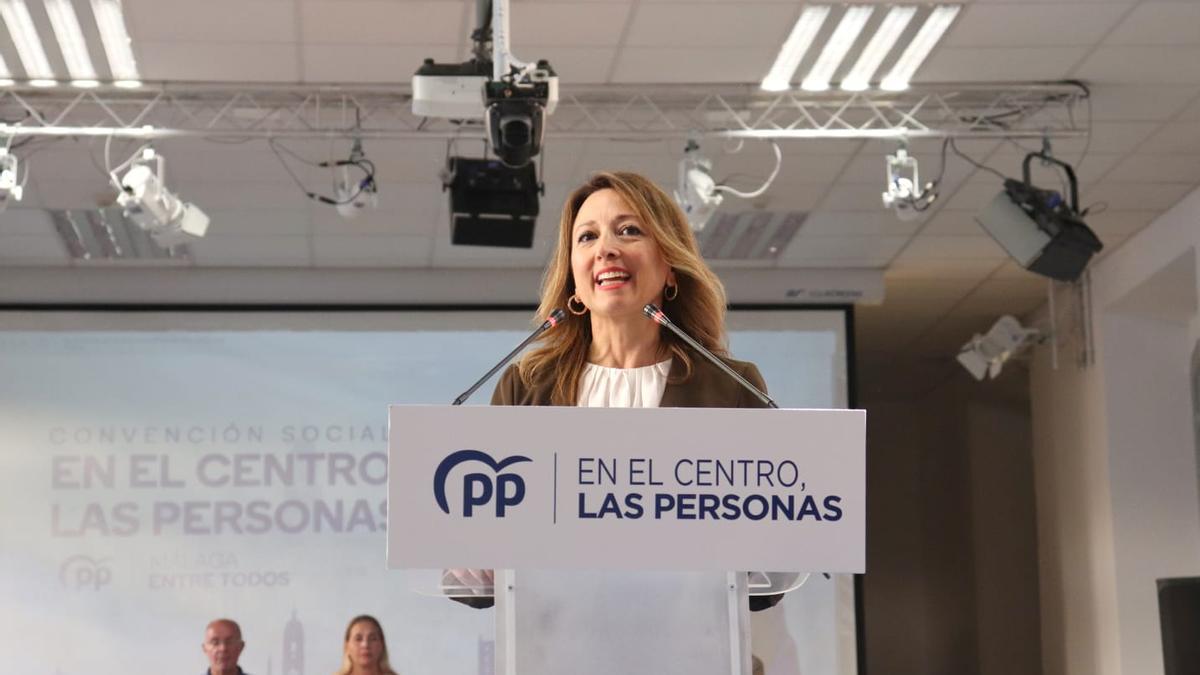 Patricia Navarro, durante el acto del PP de Málaga este miércoles en La Térmica.
