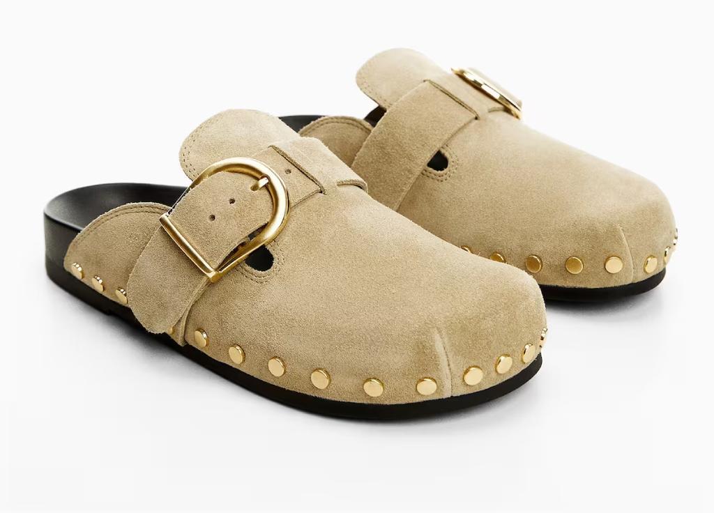 Zueco piel tachuelas de Mango