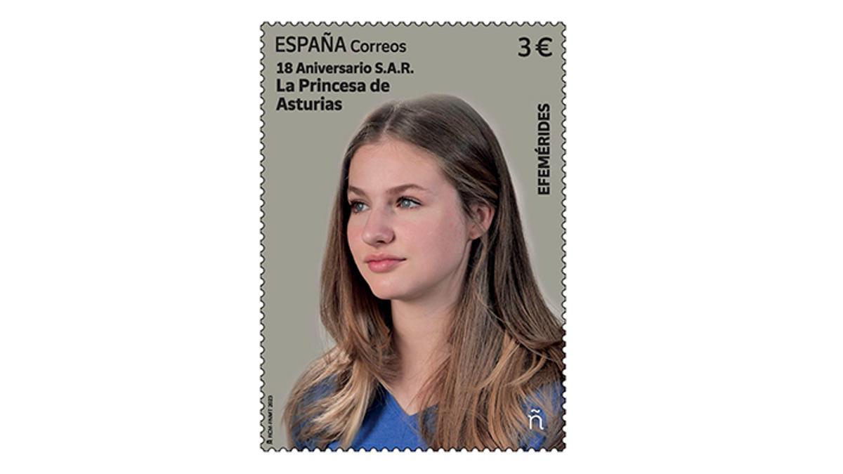 Sello por los 18 años de la Princesa Leonor.