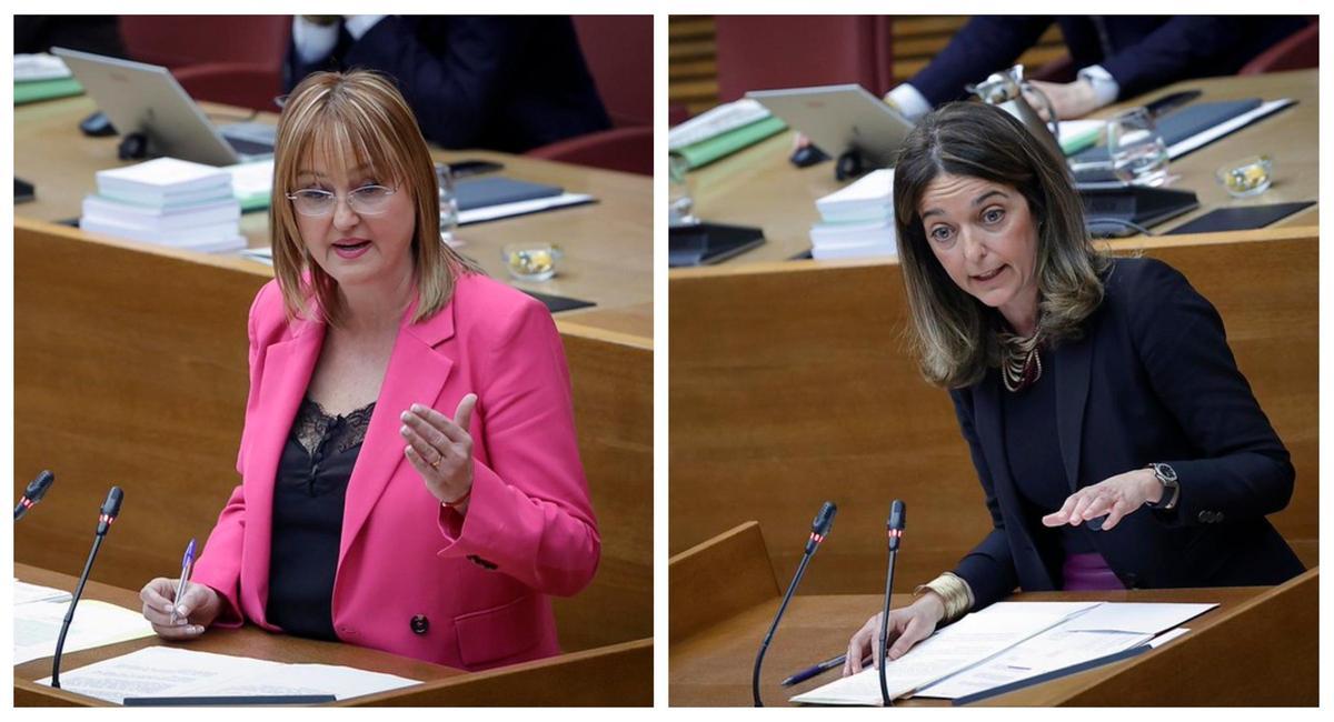 La diputada socialista Xelo Angulo (izquierda) y la consellera Nuria Martínez (derecha).