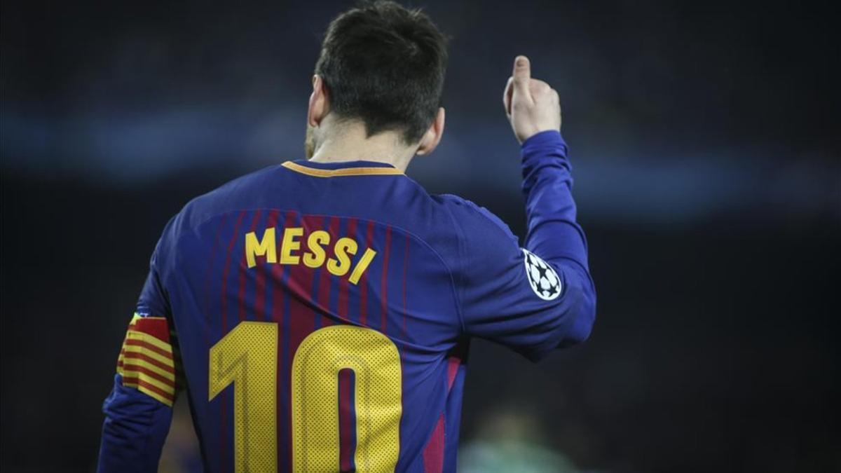 Messi durante el encuentro frente al Sporting de Portugal