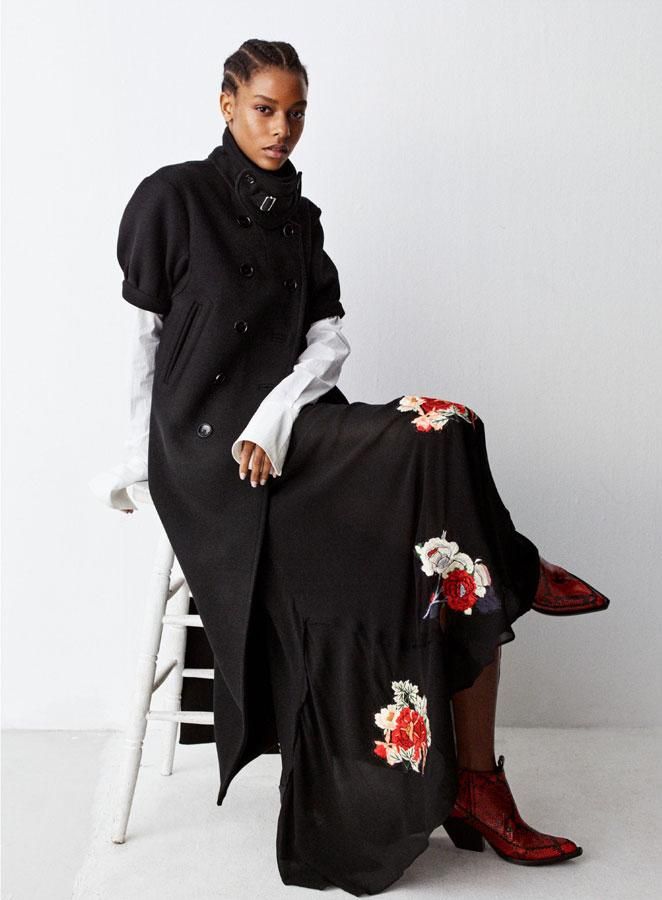 H&M Studio: Vestido con flores rojas