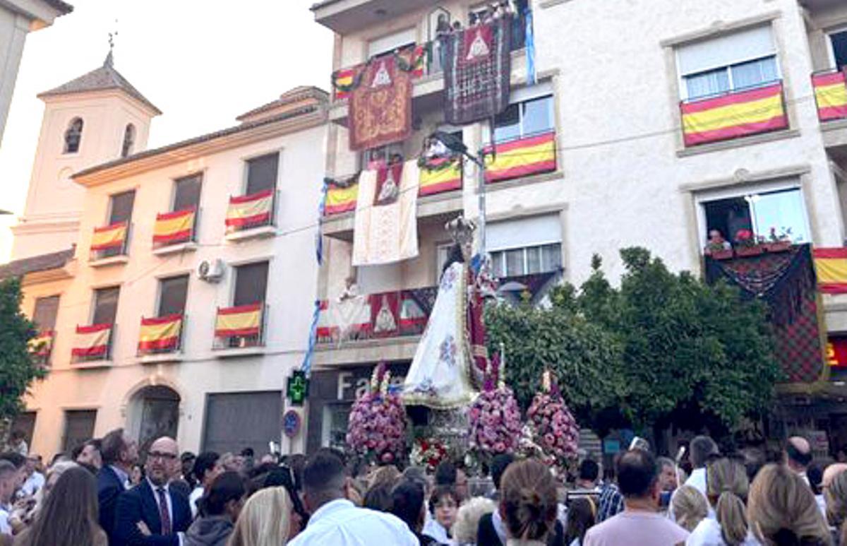 La imagen de la patrona de Murcia a su pegrinación desde Alquerías a Zeneta