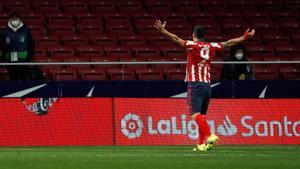 El atlético Luis Suárez celebra el gol del 1-0 ante el Alavés.