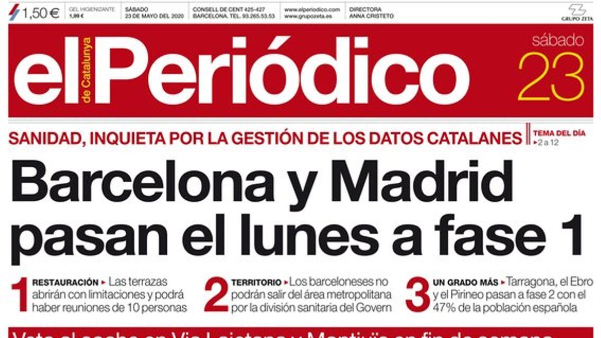 portada el periódico 23-5-2020