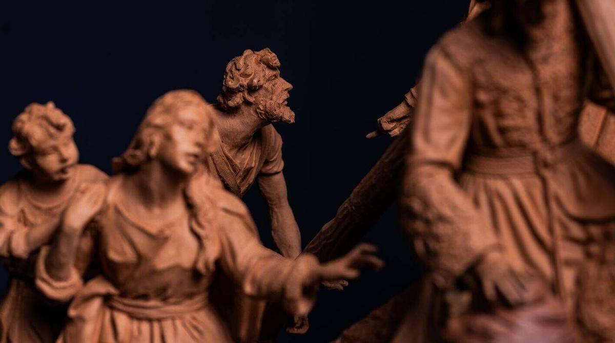 Imágenes del proyecto del grupo escultórico del Señor de los Pasos en el Monte Calvario, de la cofradía del Rocío