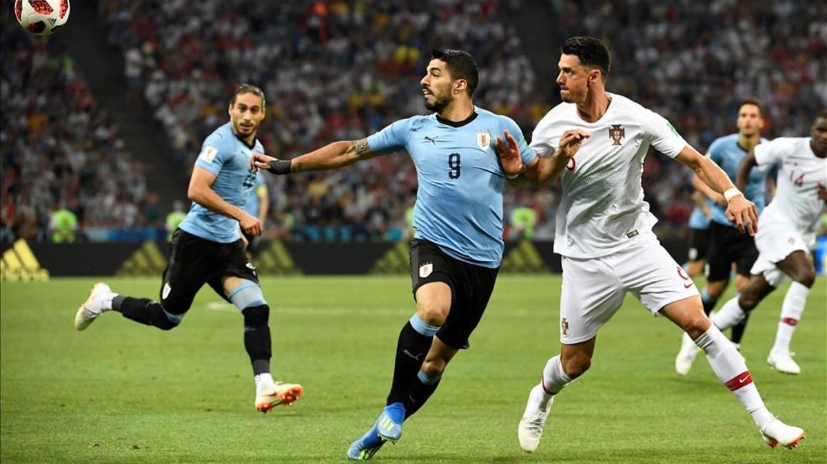 Luis Suárez, artífice del tanto charrúa