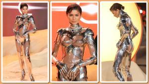 Zendaya, con el icónico diseño Cyborg (1995) de Thierry Mugler, en la premiere de Dune: Parte 2, en Londres.