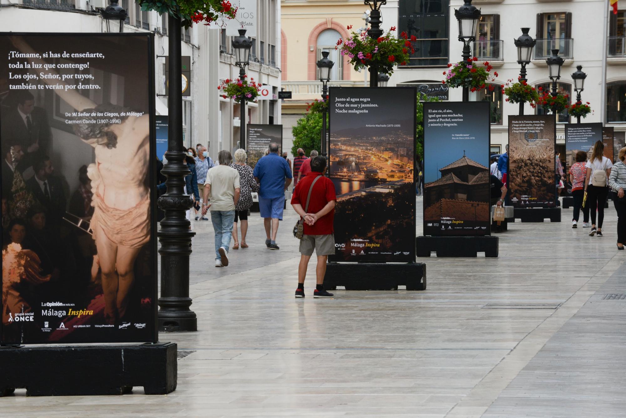 Exposición fotográfica 'Málaga Inspira', en la calle Larios