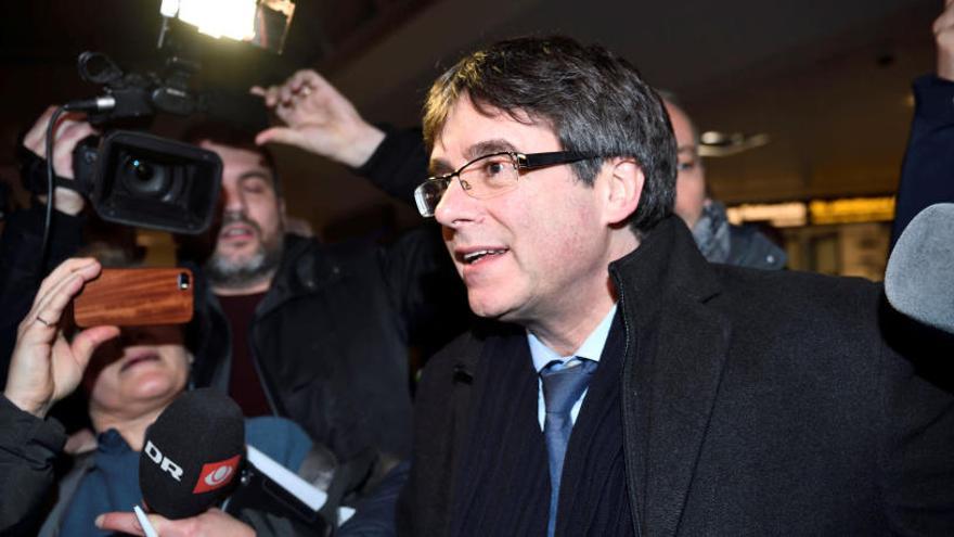 Carles Puigdemont, a su llegada a Copenhague.