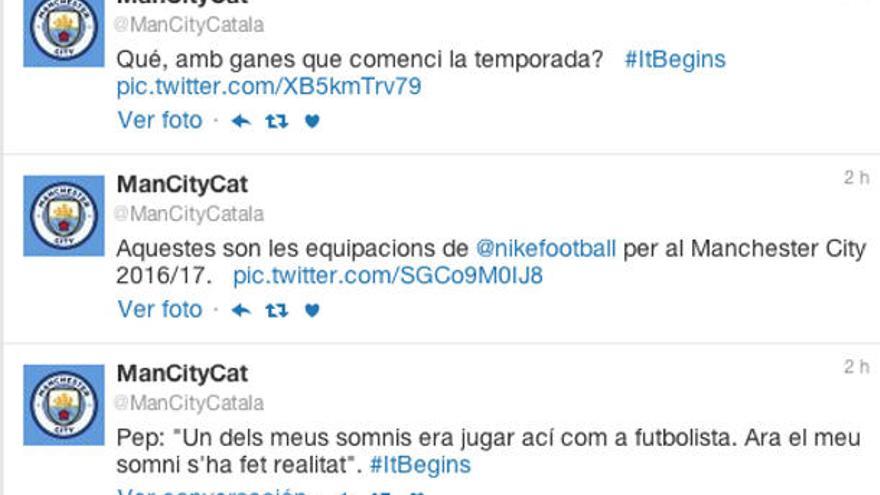 El City abre una cuenta de twitter en catalán para Guardiola