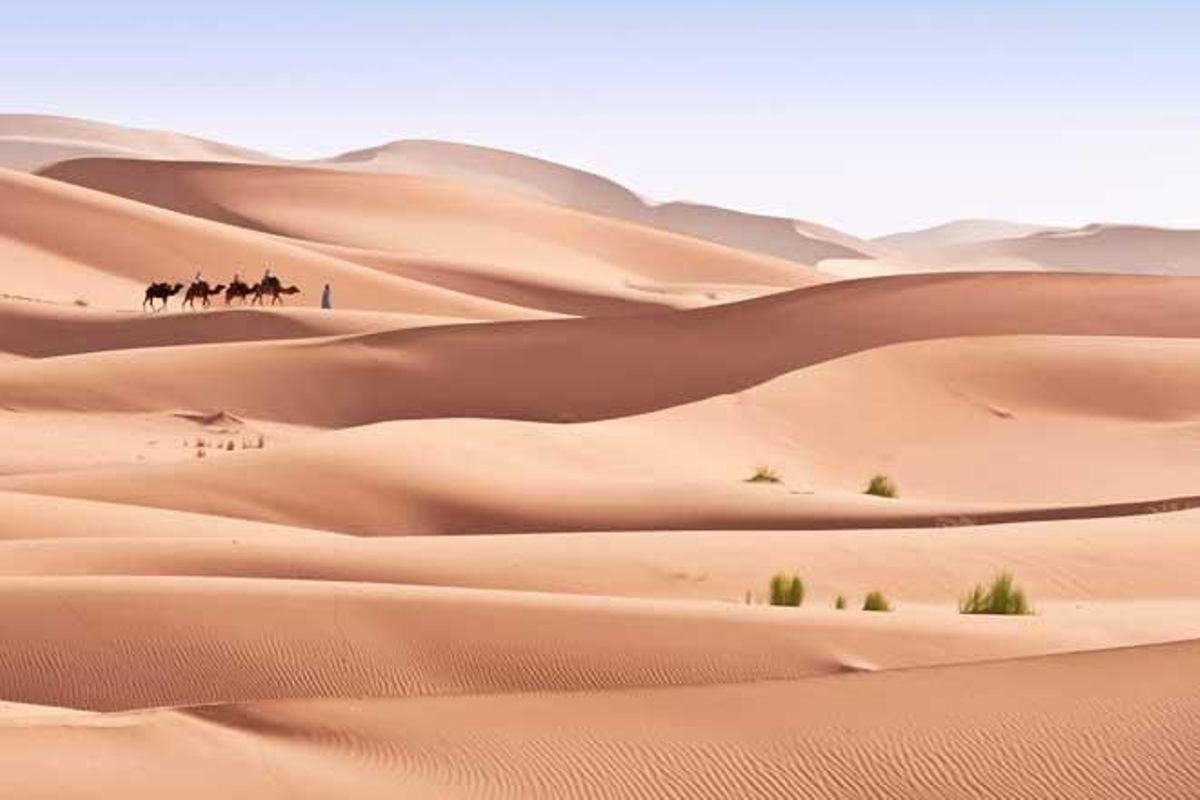 Erg Chebbi, al sur de Merzouga, en Marruecos.