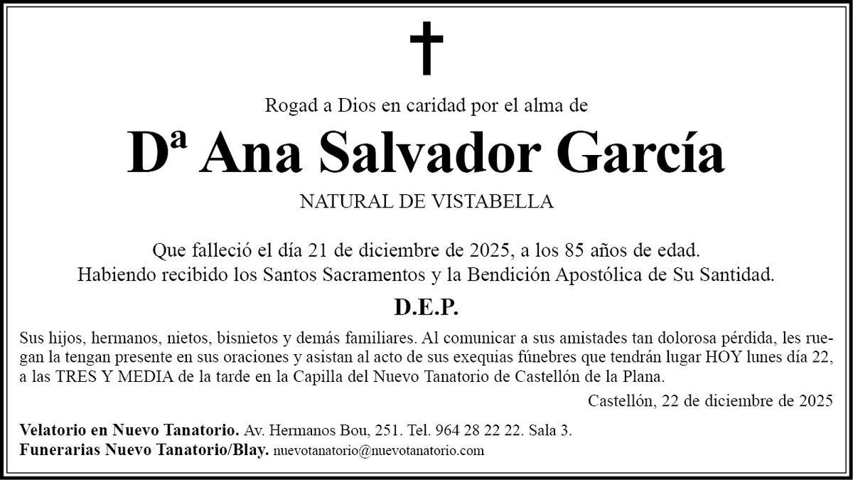 Dª Ana Salvador García