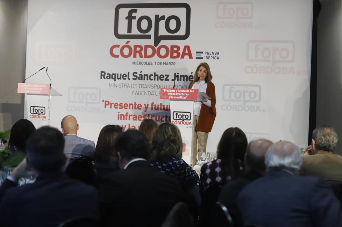 Raquel Sánchez, ministra de Transportes, durante su participación en Foro CÓRDOBA.