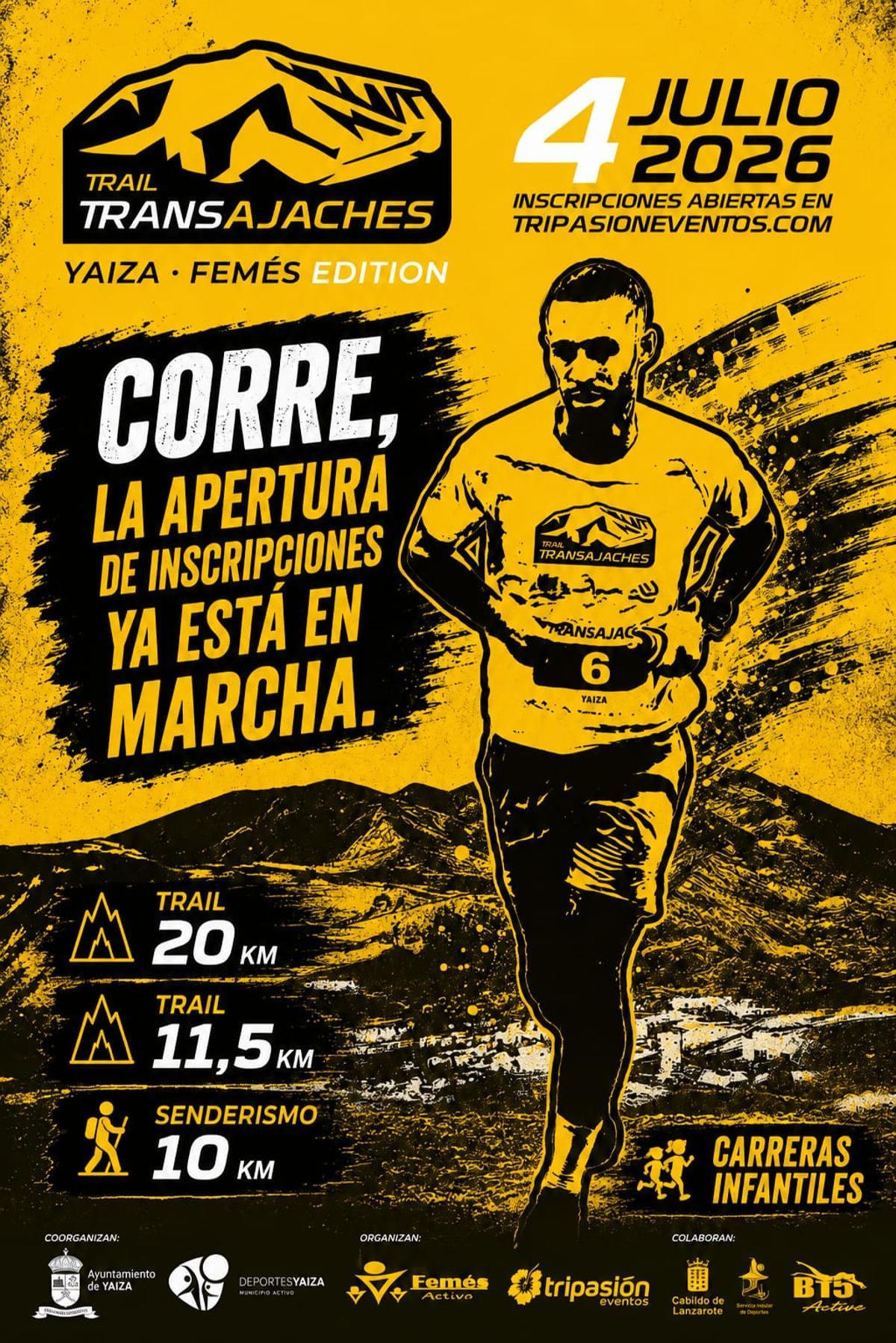 Cartel de la carrera Transajaches Trail 2026.