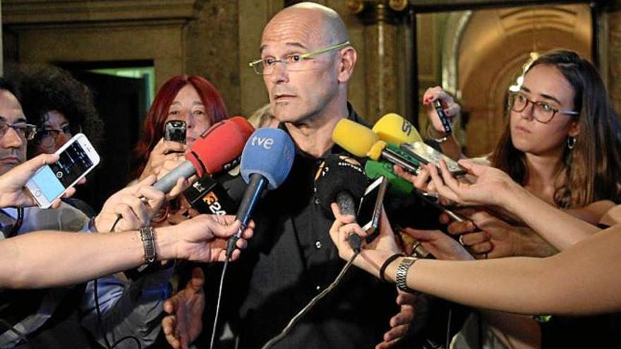 El titular d&#039;Exteriors, Raül Romeva, ahir al Parlament català