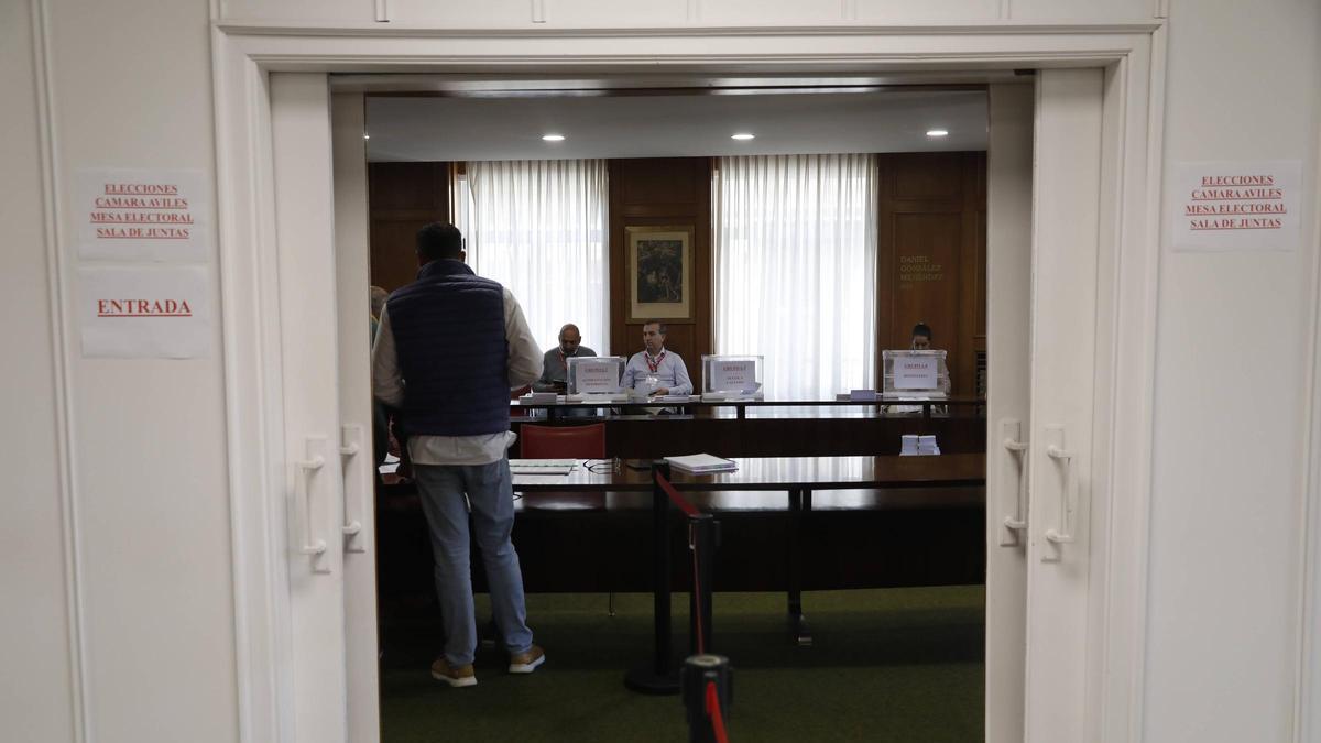 La sala de votaciones de la Cámara de Comercio, esta mañana.