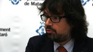 El secretari d’Infraestructures i Mobilitat, Ricard Font, durant la roda de premsa sobre els nous accessos a Mataró-Oest.