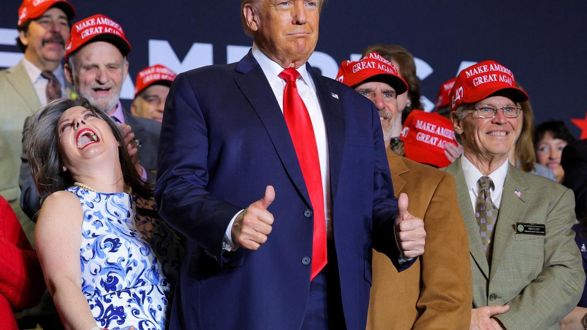 Donald Trump en un acto de precampaña.