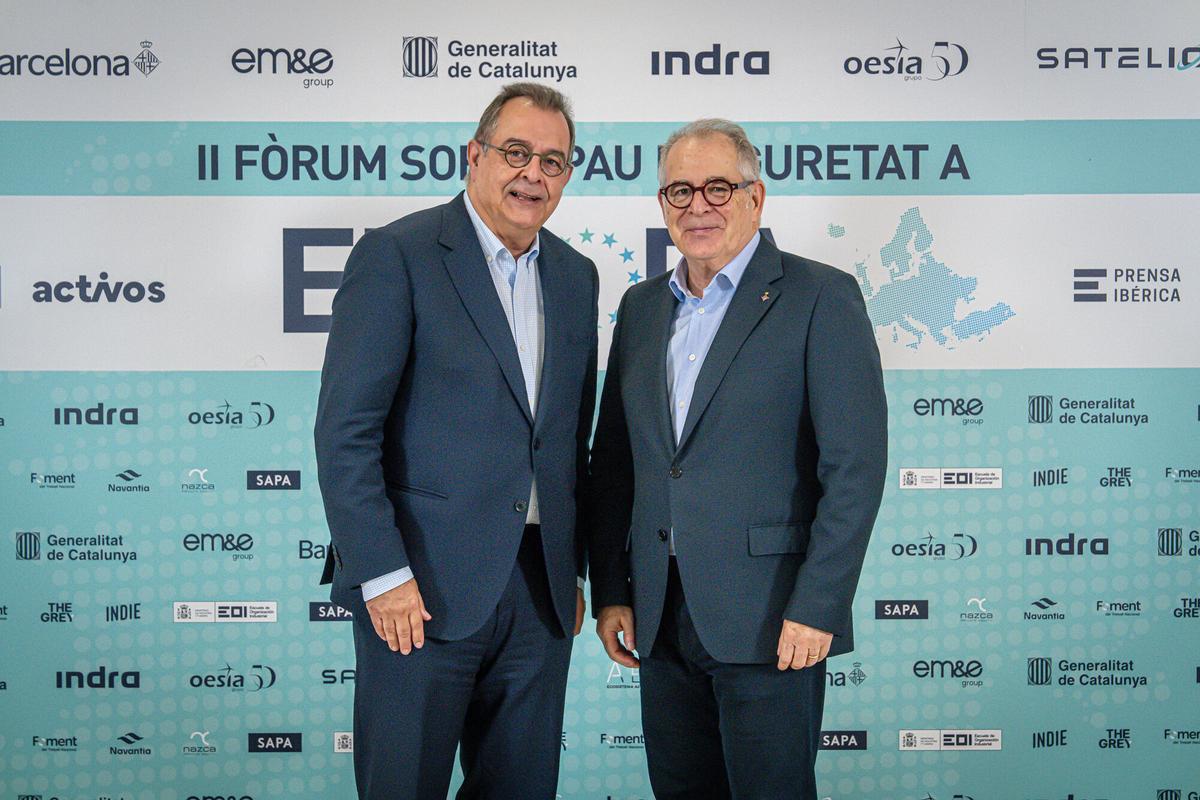 Albert Sáez, director de El Periódico y director general de contenidos de Prensa Ibérica; Jordi Valls, cuarto teniente de alcaldía del Ayuntamiento de Barcelona de Barcelona.