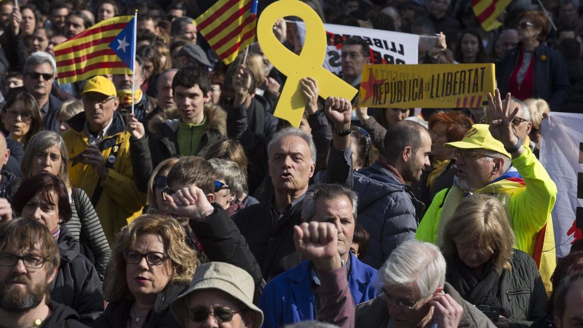 Movilizaciones en apoyo a los presos en Barcelona.