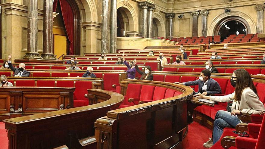 L&#039;hemicicle del Parlament de Catalunya durant una votació