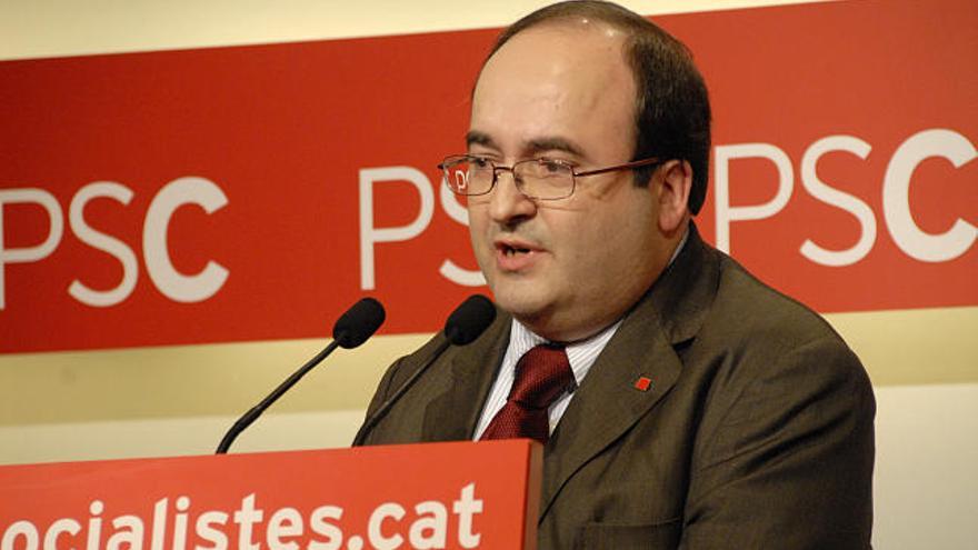 El viceprimer secretari del PSC, Miquel Iceta, durant la roda de premsa.