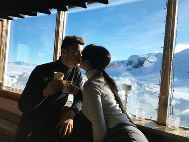 Georgina y Cristiano en la nieve