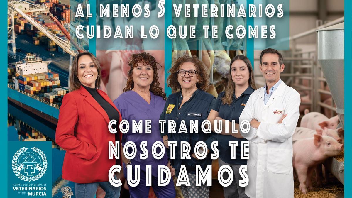 Cartel de la campaña de sensibilización del Colegio de Veterinarios de la Región.