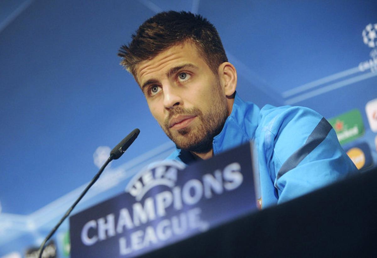Gerard Piqué, durant la roda de premsa.