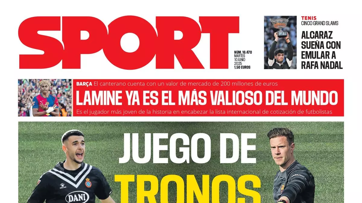 La portada de SPORT de hoy martes, 10 de junio de 2025