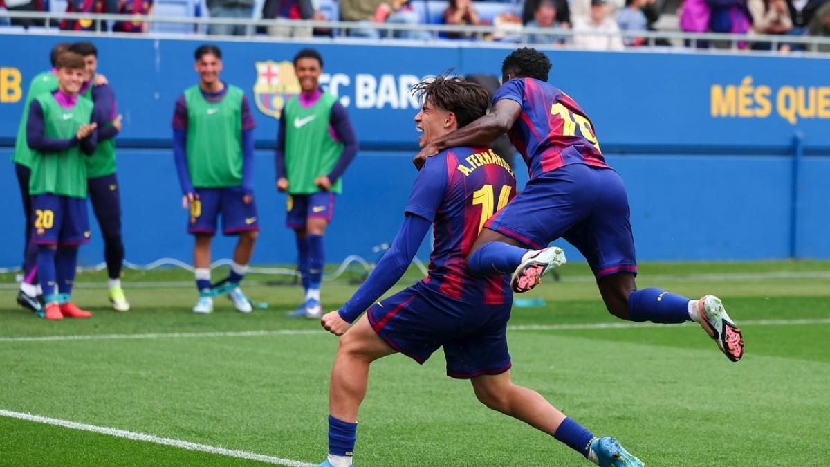 Toni celebró así su golazo contra el Espanyol B