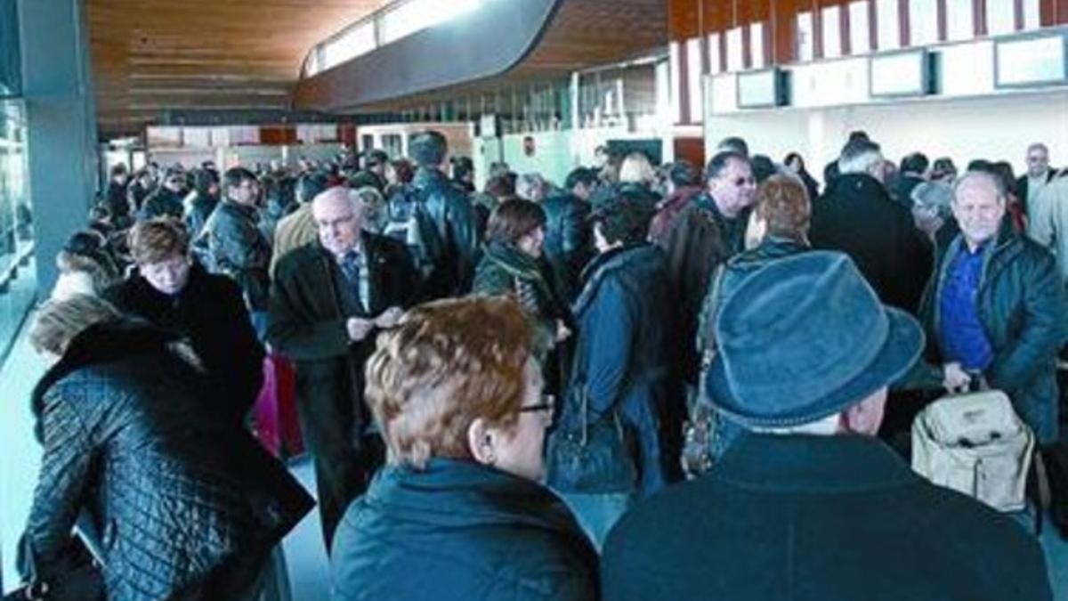 El aeropuerto de Alguaire, momentos antes del despegue con destino a París del primer vuelo, el 5 de febrero.