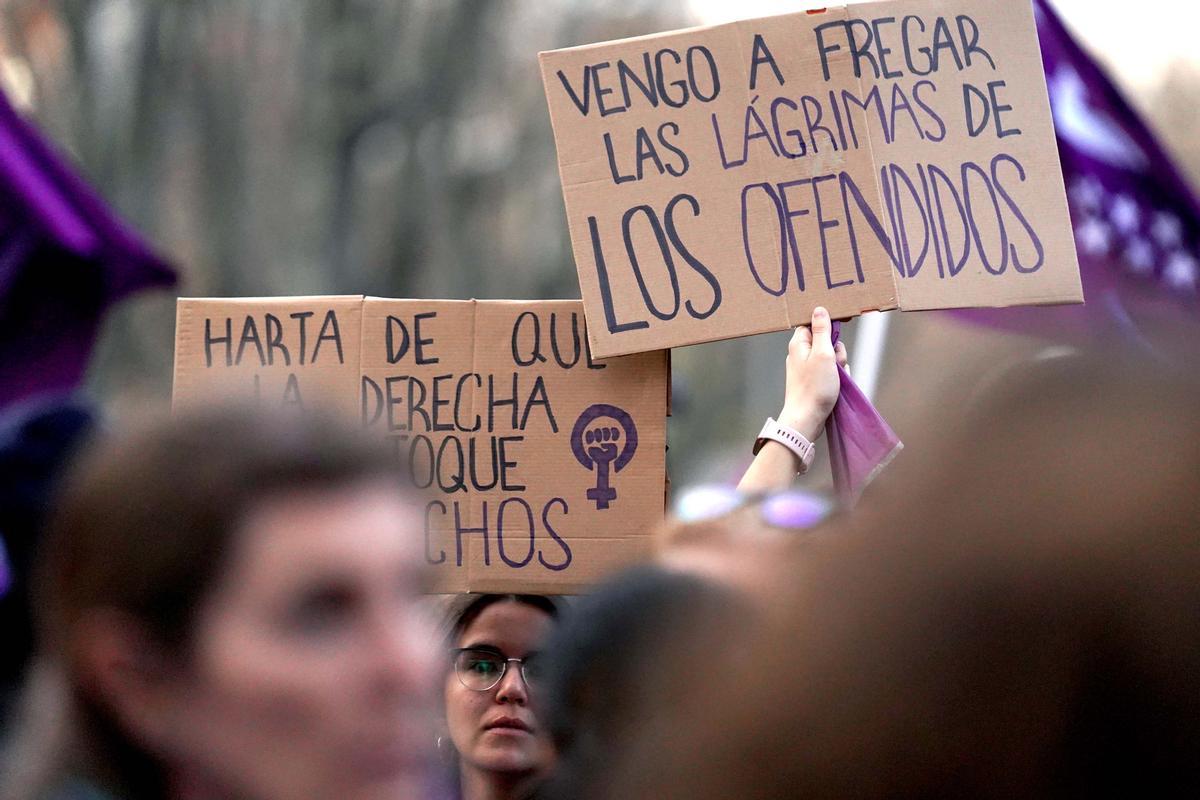 Imágenes de la manifestación feminista en Madrid