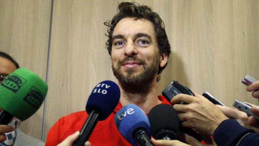 Pau Gasol, en Lille, antes de la final del Eurobasket 2015