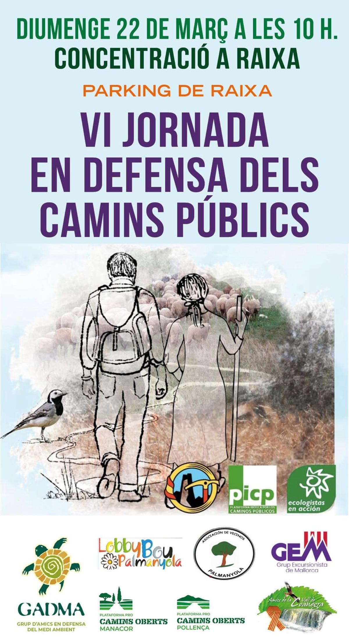Cartel promocional del acto reivindicativo del domingo en Raixa.