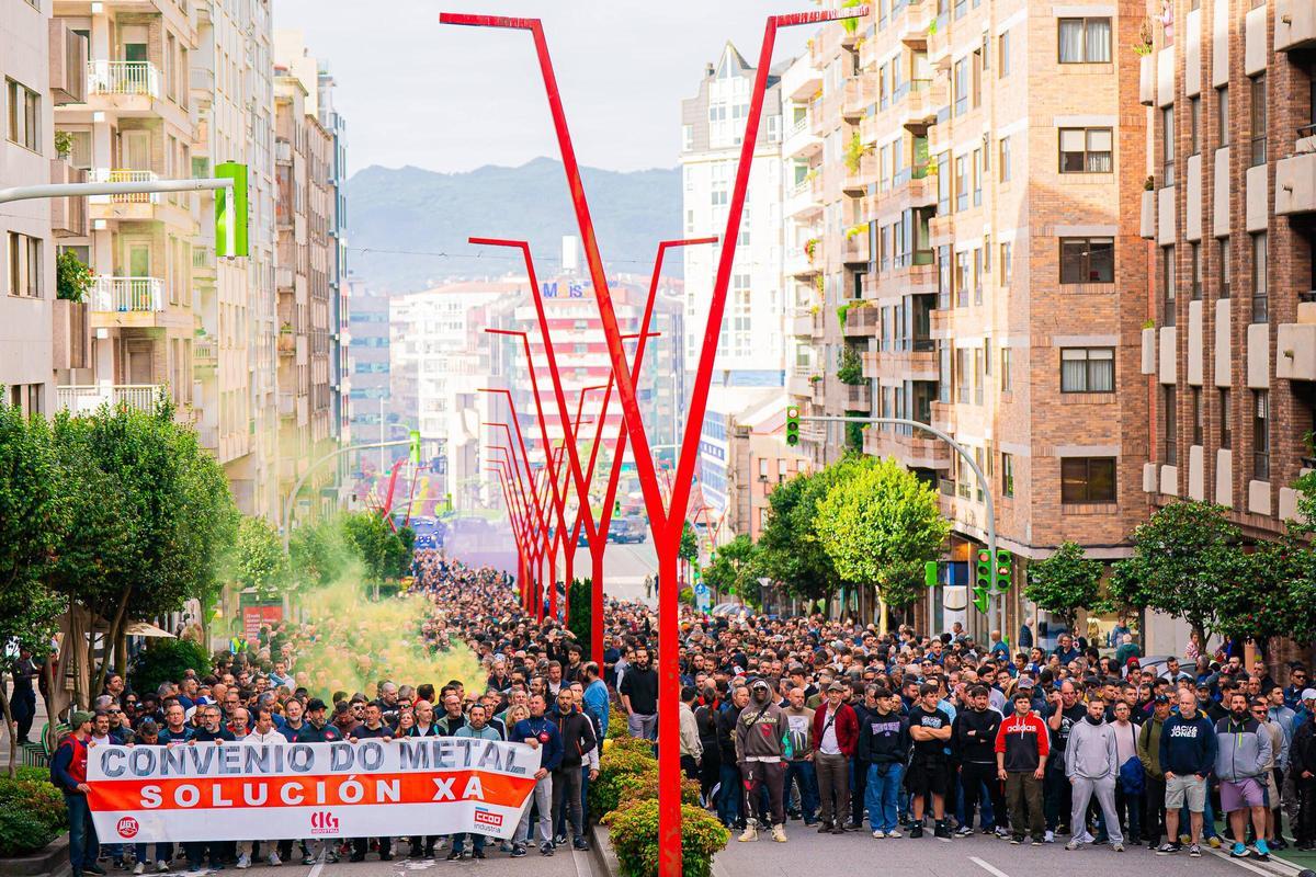 Tercera jornada de huelga del sector del metal en Vigo