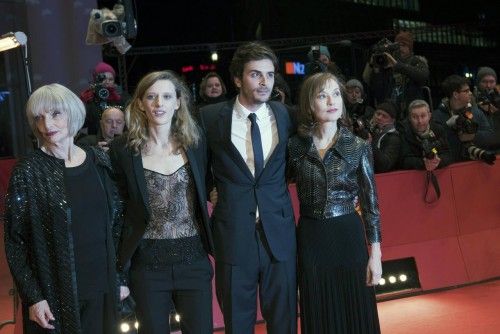 Actress Scob, author and director Hansen-Love, actor Kolinka and French actress Huppert arrive for the screening of the movie L'Avenir (Things to come) at the 66th Berlinale International Film Festival in Berlin