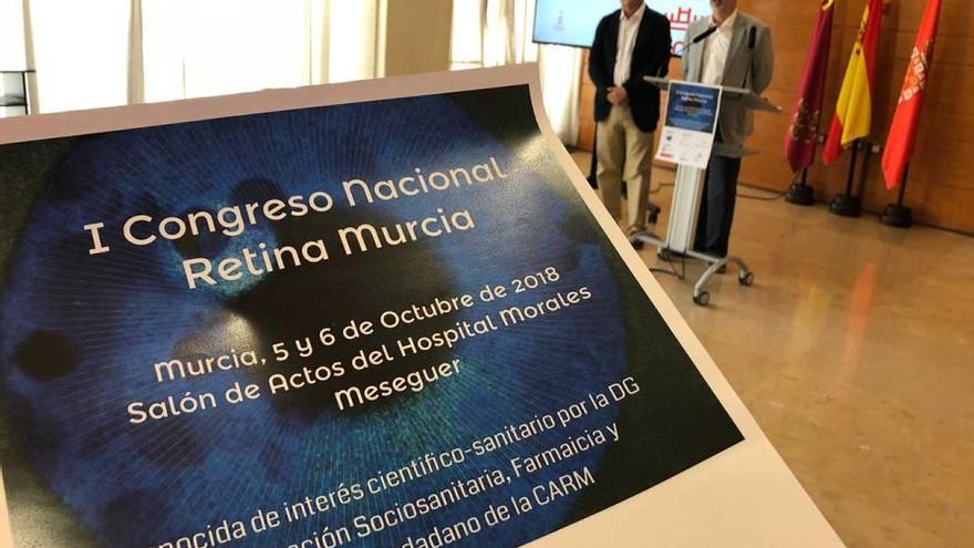 Presentación, ayer, del Congreso Nacional de Retina, en el Ayuntamiento de Murcia.