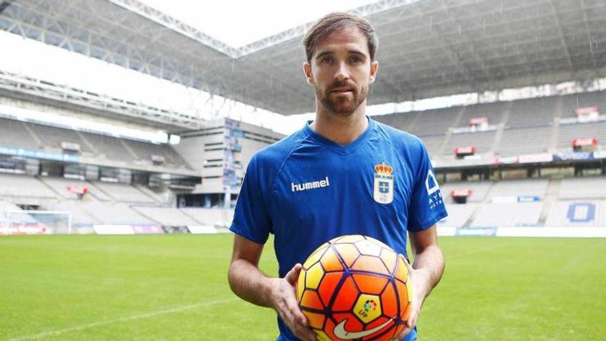 Míchel, en su presentación con el Oviedo.