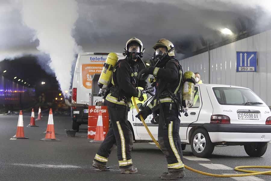 Simulacro de accidente en el túnel de Los Omeyas